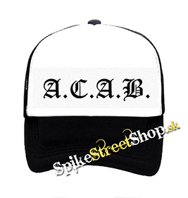 A.C.A.B. - Logo - čiernobiela sieťkovaná šiltovka model "Trucker" (-70%=VÝPREDAJ)