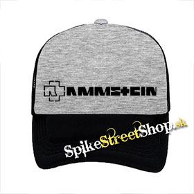 RAMMSTEIN - Logo - šedočierna sieťkovaná šiltovka model "Trucker" (-70%=VÝPREDAJ)