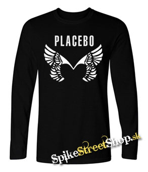 PLACEBO - Wings Logo - čierne pánske tričko s dlhými rukávmi (-50%=VÝPREDAJ)