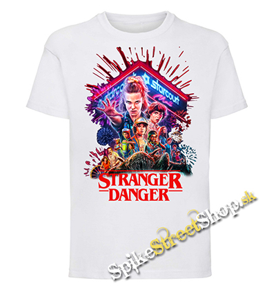 STRANGER THINGS - Stranger Danger Portrait - biele detské tričko (-60%=VÝPREDAJ)