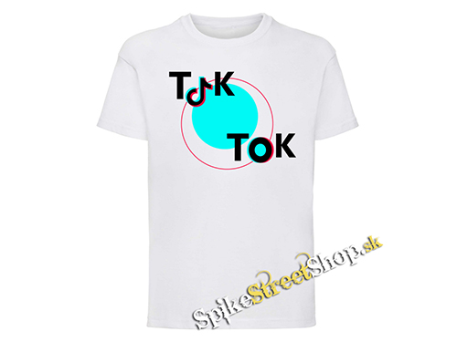 TIK TOK - Logo Motive 2 - biele detské tričko (-80%=VÝPREDAJ)