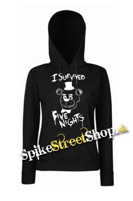 I SURVIVED FIVE NIGHTS AT FREDDY´S PIZZERIA - čierna dámska mikina (-50%=VÝPREDAJ)