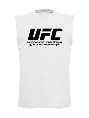 UFC - Logo - biele pánske tričko bez rukávov