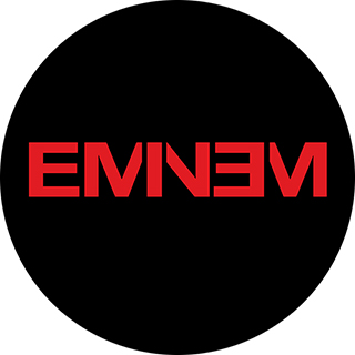 EMINEM - Red Logo - okrúhla podložka pod pohár