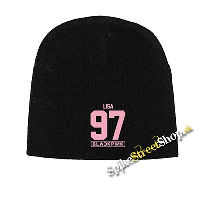 Čierna zimná čiapka BLACKPINK - LISA 97 - Pink Number Years