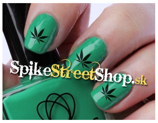 Nálepky na nechty MARIHUANA - sada 23 kusov