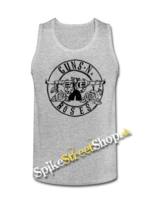 GUNS N ROSES - Circle Logo - Mens Vest Tank Top - šedé