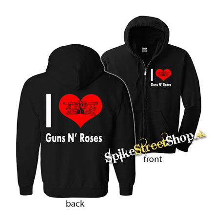 I LOVE GUNS N ROSES - mikina na zips