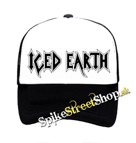 ICED EARTH - Logo - čiernobiela sieťkovaná šiltovka model "Trucker" (-70%=VÝPREDAJ)