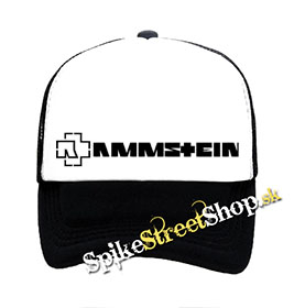 RAMMSTEIN - Logo - čiernobiela sieťkovaná šiltovka model "Trucker" (-70%=VÝPREDAJ)