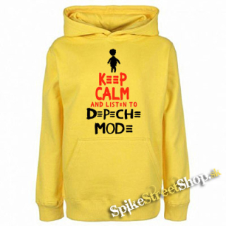 KEEP CALM AND LISTEN TO DEPECHE MODE - žltá detská mikina