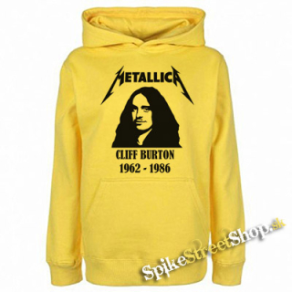 METALLICA - Cliff Burton 1962-1986 - žltá detská mikina