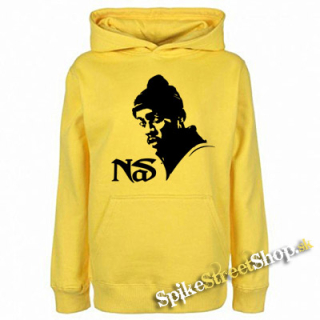 NAS - Logo & Portrait - žltá detská mikina