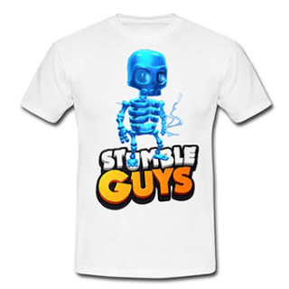 STUMBLE GUYS - Blue Skeleton - biele detské tričko