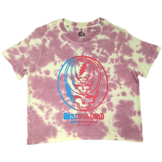 GRATEFUL DEAD - Concentric Skulls - ružové dámske tričko crop top KR