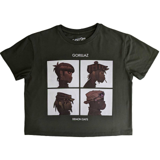 GORILLAZ - Demon Days - zelené dámske tričko crop top KR