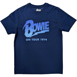 DAVID BOWIE - On Tour 1974 - modré pánske tričko