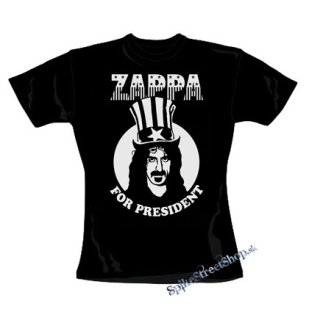 FRANK ZAPPA - For President - čierne dámske tričko