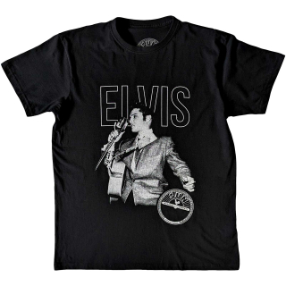 SUN RECORDS - Elvis Live Portrait - čierne pánske tričko