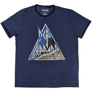 DEF LEPPARD - Triangle Logo - modré pánske tričko