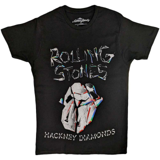 ROLLING STONES - Hackney Diamonds Faded Logo - čierne pánske tričko