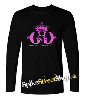 GIRLS' GENERATION - Pink Logo - čierne detské tričko s dlhými rukávmi