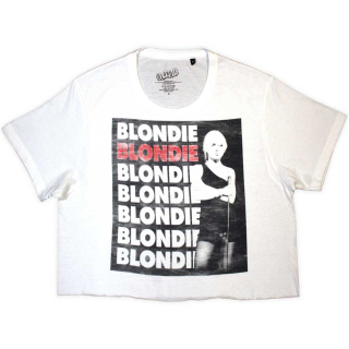 BLONDIE - Stacked Logo - biele dámske tričko crop top KR