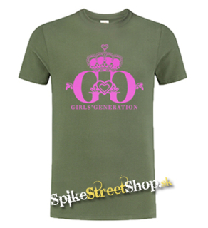 GIRLS' GENERATION - Pink Logo - olivové pánske tričko