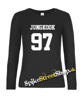 JUNGKOOK - 97 - čierne dámske tričko s dlhými rukávmi