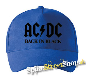 AC/DC - Back In Black - Black Slogan - kráľovská modrá šiltovka (-30%=AKCIA)