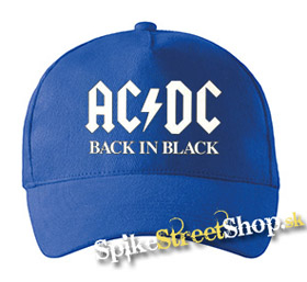 AC/DC - Back In Black - White Slogan - kráľovská modrá šiltovka (-30%=AKCIA)