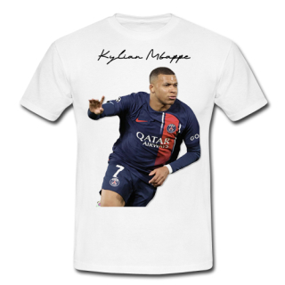 KYLIAN MBAPPÉ - PSG Poster Motive 1 - biele pánske tričko