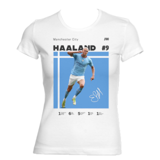 ERLING HAALAND - Manchester City Poster Motive 1 - biele dámske tričko