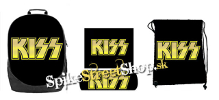 Hurá do školy - sada KISS - Yellow Logo (ruksak, peračník a vak na prezuvky)