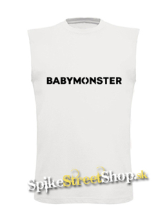 BABYMONSTER - Logo Kpop Band - biele pánske tričko bez rukávov