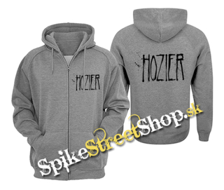 HOZIER - Logo Singer - šedá detská mikina na zips