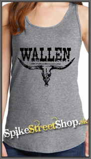 MORGAN WALLEN - Country Music Crest - Ladies Vest Top - šedé