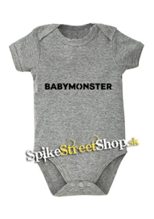 BABYMONSTER - Logo Kpop Band - šedé detské body