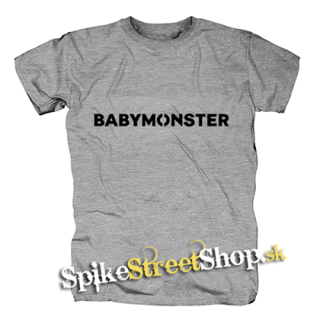 BABYMONSTER - Logo Kpop Band - sivé detské tričko