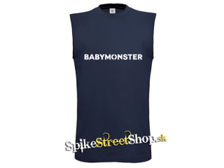 BABYMONSTER - Logo Kpop Band - Tmavomodré pánske tričko bez rukávov