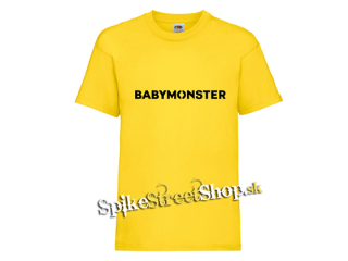 BABYMONSTER - Logo Kpop Band - žlté detské tričko