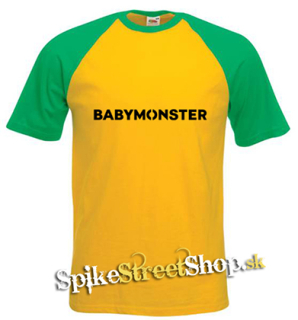 BABYMONSTER - Logo Kpop Band - žltozelené pánske tričko