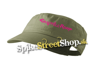 CHAPPELL ROAN - Pink Logo - olivová šiltovka army cap