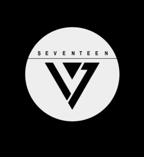 SEVENTEEN - Logo Black - okrúhla podložka pod pohár