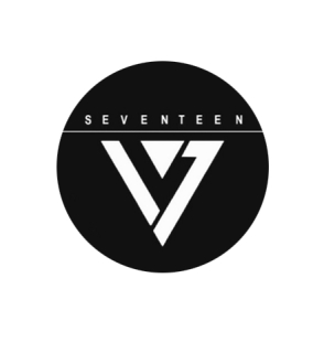 SEVENTEEN - Logo White - okrúhla podložka pod pohár