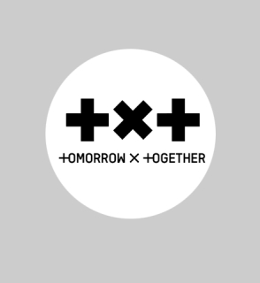 TXT - TOMORROW X TOGETHER - Logo Black - okrúhla podložka pod pohár