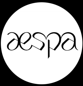 AESPA - Logo Black - okrúhla podložka pod pohár