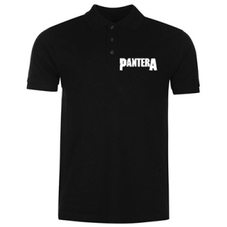 PANTERA - Logo - čierna pánska polokošeľa