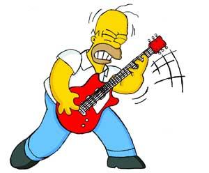 Samolepka HOMER SIMPSON s gitarou