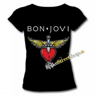 BON JOVI - Heart - čierne dámske tričko